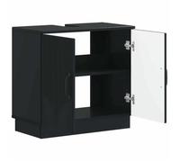 Meuble sous Lavabo de Salle de Bain HOORN - vidaXL - Noir - 59 5x31 5x56cm - bois d’ingénierie - Résistant à l’humidité 149173