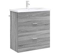 Meuble sous lavabo de salle de bain - vidaXL - bois d'ingénierie - sonoma gris - grand rangement - 78 5 x 37 5 x 81 cm 600nwf45c