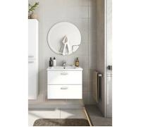 Meuble sous-lavabo Doksuri Dmora, en bois mélaminé blanc brillant 45x60x50h cm