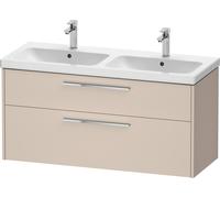 Meuble sous-lavabo Duravit D-Code, 1 tiroir, 1184x460mm, découpe siphon, avec poignée, DC4674010910000, Couleur: Corps taupe mat, Poignée chrome brillant
