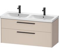 Meuble sous-lavabo Duravit D-Code, 1 tiroir, 1184x460mm, découpe siphon, avec poignée, DC46740BD910000, Couleur: corps taupe mat, Poignée diamant noir mat