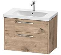 Meuble sous-lavabo Duravit D-Code DC4672010550000 chêne marbre, poignée chromée, montage mural, 2 tiroirs, 784x555x460 mm