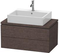 L-Cube Duravit vasque LC580707272 82 x 47,7 cm, chêne foncé brossé, pour console, 2 tiroirs