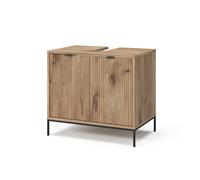Meuble sous-lavabo Eliza, 70x63cm avec 2 portes, Chêne, Vicco 49515