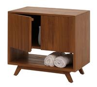 Meuble sous-lavabo en Teck HWC-M92, Meuble de Salle de Bains, Teck de qualité supérieure de catégorie B (Bois de cœur, 20 à 30 Ans), 61 x 65 x 40 cm