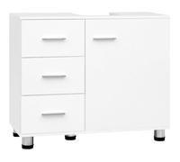 Meuble sous Lavabo EUGAD - 70x30x60cm - 3 Tiroirs, 2 Compartiments - Bois d'Ingénierie - Blanc