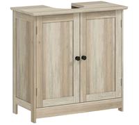 Meuble sous lavabo - HOMCOM - avec placard à 2 portes, étagère réglable, anti-humidité - mdf - 60 x 30 x 60 cm - gris