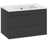 Meuble sous-lavabo HOMCOM Meuble suspendu avec lavabo en céramique