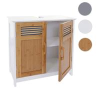 Meuble Sous-Lavabo Hwc-A85, Commode / Armoire Salle De Bains, 60x62x31cm Bambou Multicolore