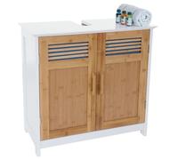Meuble Sous-Lavabo Hwc-A85, Commode / Armoire Salle De Bains, 60x62x31cm Bambou Multicolore