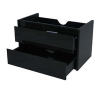 Meuble sous lavabo HWC-B19, armoire sous lavabo salle de bain, haute brillance Soft-Close 50x80cm noir