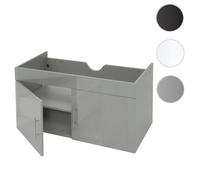 Meuble sous-lavabo HWC-D16, meuble sous-lavabo Meuble de salle de bain, brillant 90cm gris