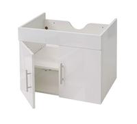 Meuble sous-lavabo HWC-D16, meuble sous-lavabo meuble de salle de bain, brillant 60cm gris