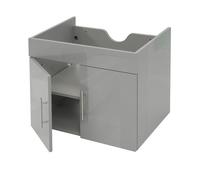 Meuble sous-lavabo HWC-D16, meuble sous-lavabo meuble de salle de bain, brillant 60cm gris