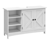 Meuble sous lavabo - kleankin - meuble salle de bain étagères réglables placard 2 portes - bois - 90x30x60cm - blanc