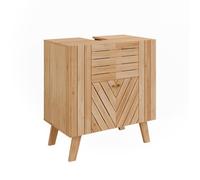Meuble sous lavabo Lucie, 60x65cm avec 2 portes, Bambou, Vicco 50122