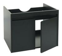 Meuble sous-lavabo HWC-L86, meuble sous-lavabo de salle de bains, MVG mélamine 2 portes 48x59x46cm noir