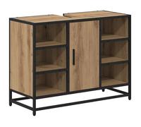 Meuble sous lavabo - vidaXL - 80x33x60 cm - Chêne artisanal - Bois d'ingénierie - Cadre en acier