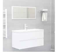 Meuble sous lavabo - vidaXL - Meuble lavabo - Bois ingénierie - Blanc - 90x38,5x45 cm |460bia12m