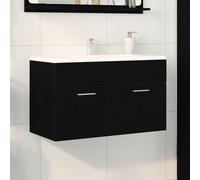 Meuble Sous Lavabo VidaXL Noir Chêne 80x38,5x46 cm Bois Ingénierie