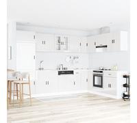 Meuble sous lavabo vidaXL """"Porto"""" avec lavabo en haute brillance blanche 80x46x84,5 cm en bois d'ingénierie