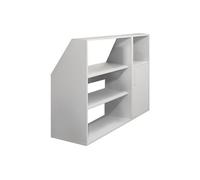 Meuble sous pente 1 porte, 2 étagères et 1 niche - Blanc - ADEZIO