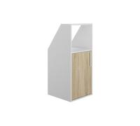 Vente-unique - Meuble sous Pente 1 Porte et 1 Niche - Blanc et Naturel - ADEZIO
