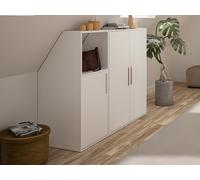Vente-unique - Meuble sous Pente 3 Portes et 1 Niche - Blanc - ADEZIO