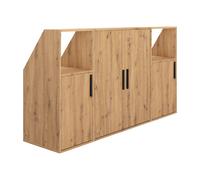 ADEZIO Meuble sous pente 6 portes 2 niches 2 penderies Panneau de particule Naturel clair 278.8x50x110 cm