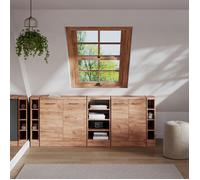 Meuble sous pente Rion, 40x81.8cm 4 compartiments, 60 cm de profondeur, Chêne de force doré, Vicco 60244