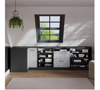 Vicco Meuble sous Pente Rion, Anthracite/Anthracite | L80 x P60 cm , avec 4 compartiments, gain de place pour les pièces mansardées