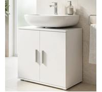 Meuble sous-vasque 70 cm - Meuble de salle de bains avec 2 portes - 70 x 60 x 34 cm - Meuble lavabo - Blanc