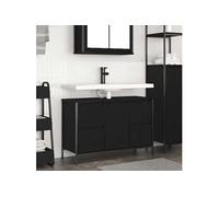 vidaXL Meuble sous-vasque avec tiroirs chêne noir 90x34,5x60 cm, meuble vasque de salle de bain, meuble sous vasque de salle 861887