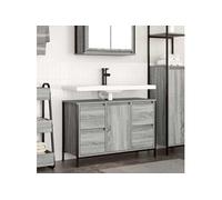 vidaXL Meuble sous-vasque avec tiroirs sonoma gris 90x34 5x60cm meuble vasque de salle de bain meuble sous vasque de salle 861890