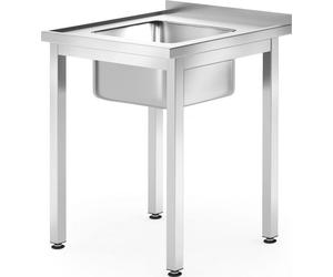 Meuble sous-vasque – boulonné, profondeur 600 mm, HENDI, gamme Profi Line, vasque centrale, 600 x 600 x (H) 850 mm