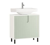 Meuble sous Vasque BZR139-GR SoBuy Meuble Salle de Bain avec 2 Portes et étagère réglable - 60L x 30l x 60Hcm - Blanc et Vert