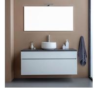 MEUBLE SOUS-VASQUE DE SALLE DE BAIN 120CM BLANC EN BOIS AVEC PLATEAU ANTHRACITE SOLE