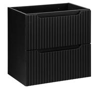 Meuble sous vasque de salle de bain VANO – 2 tiroirs – Noir mat – L60 × P39 × H57 cm – À suspendre