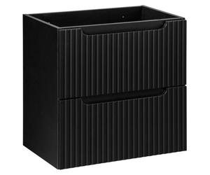 Meuble sous vasque de salle de bain VANO – 2 tiroirs – Noir mat – L60 × P39 × H57 cm – À suspendre