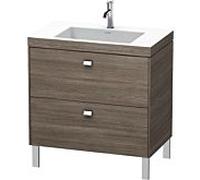 Meuble sous-vasque Duravit Brioso c-bonded BR4701N1051 80 x 48 cm, chromé /Pine Terra, sans trou pour robinetterie