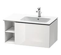 Duravit L-Cube Meuble sous-lavabo suspendu, 1 tiroir, étagère sur le côté, vasque à droite, 820x400x481mm, LC619208585, Couleur: Laque brillante blanche