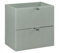 Meuble sous vasque ELVINA – 60 cm – 2 tiroirs – Vert sauge pastel – Meuble suspendu