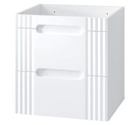 Meuble sous vasque FIDJI 60 cm – Blanc alpin brillant – 2 tiroirs – Fixation murale ou au sol