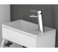 Meuble sous vasque Gabun, blanc, 71 x 40,5 x 22,5 cm, vasque en céramique