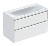 Geberit Meuble sous-vasque Renova Plan 2 tiroirs 100×62,1×48 cm blanc façade laqué satiné 504041001