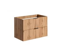 Meuble sous vasque - GENERIQUE - Georgia Oak - Beige - H 57 x l 80 x P 46 cm - 2 tiroirs