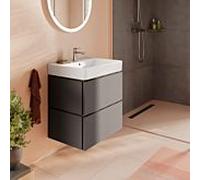Hansgrohe Meuble sous-vasque Xilesa E 63x47x62 cm, 2 tiroirs PushOpen, gris ardoise mat