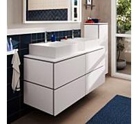 Meuble sous-vasque Hansgrohe Xilesa E 54305700 1375x550mm, 4 tiroirs, sans PushOpen, blanc mat