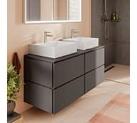 Meuble sous-vasque Hansgrohe Xilesa E 54305760 1375x550mm, 4 tiroirs, sans PushOpen, gris ardoise mat