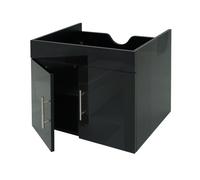 Meuble sous-vasque HWC-D16, meuble sous-vasque meuble de salle de bain, brillant 60cm noir